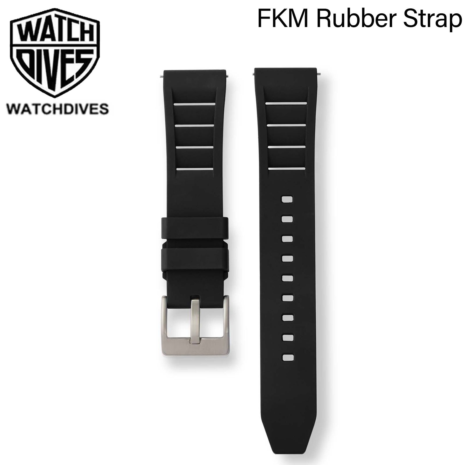 Fkm Rubber Dive Watch Strap 20Mm - Hochwertiges Fluorkautschuk-Uhrenarmband, 20 mm, 22 mm,