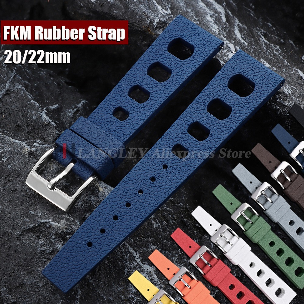 Fkm Rubber Dive Watch Strap 20Mm - Neues Design FKM Uhrenarmband 20mm 22mm