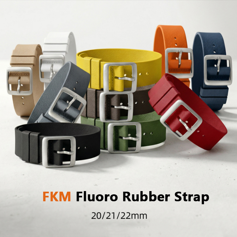 Fkm Rubber Dive Watch Strap 20Mm - Fluorkautschukarmband 20mm 21mm 22mm One Piece