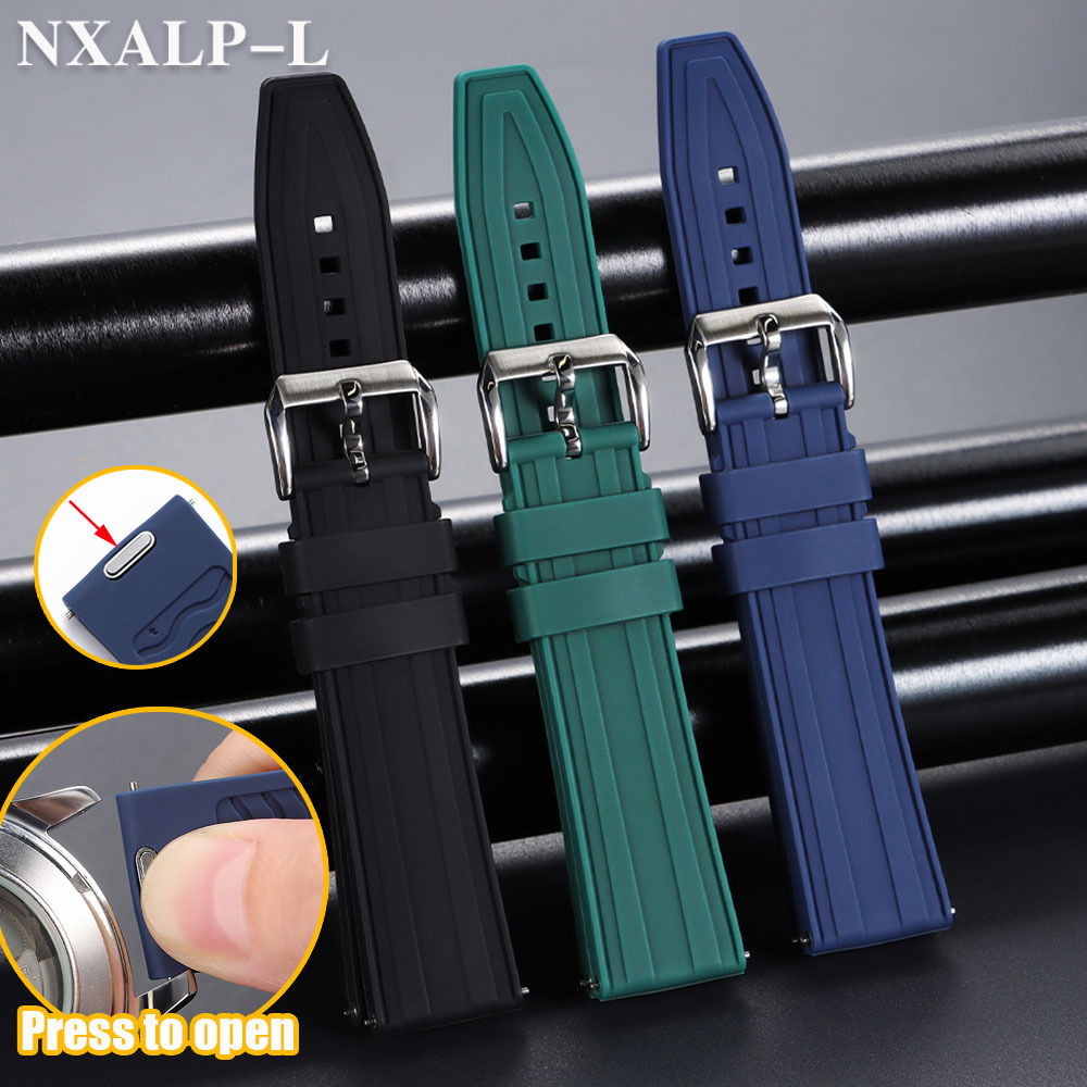 Fkm Rubber Dive Watch Strap 20Mm - Premium FKM Fluorkautschuk Uhrenarmband 20mm 22mm