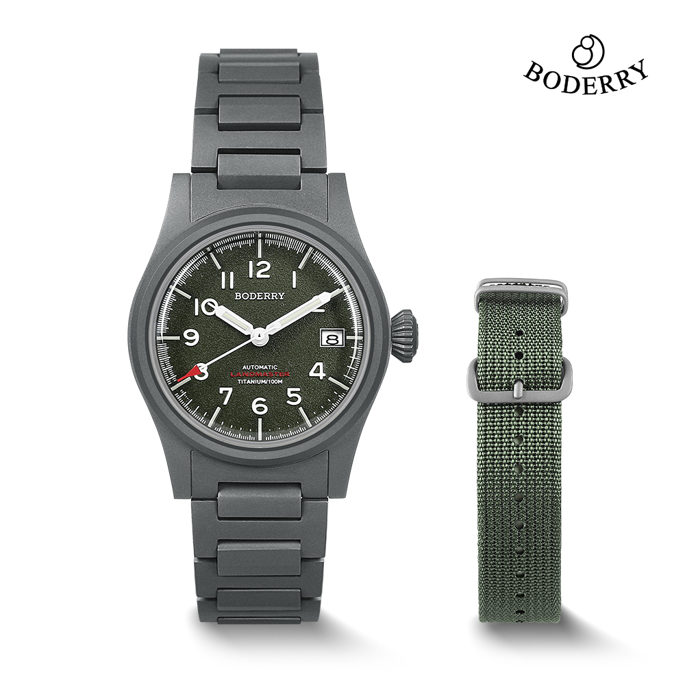 Field Watch Titanium 100M Sapphire - Boderry LANDMASTER Felduhren Titan Automatik für
