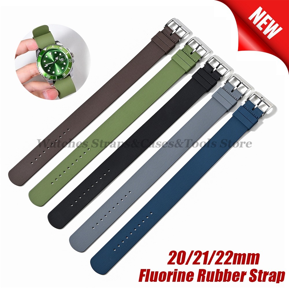 Fkm Rubber Dive Watch Strap 20Mm - Neues Sport Fashion FKM Fluorkautschuk Uhrenarmband