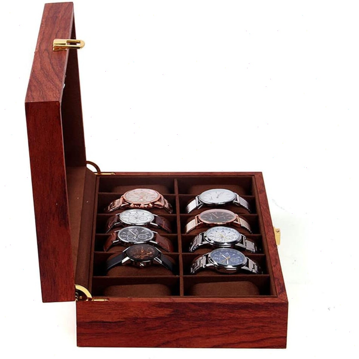 12-Fach Holz-Uhrenbox mit Glas – Watch Display Case Glass Top 12 Slots Bewertung und Preis