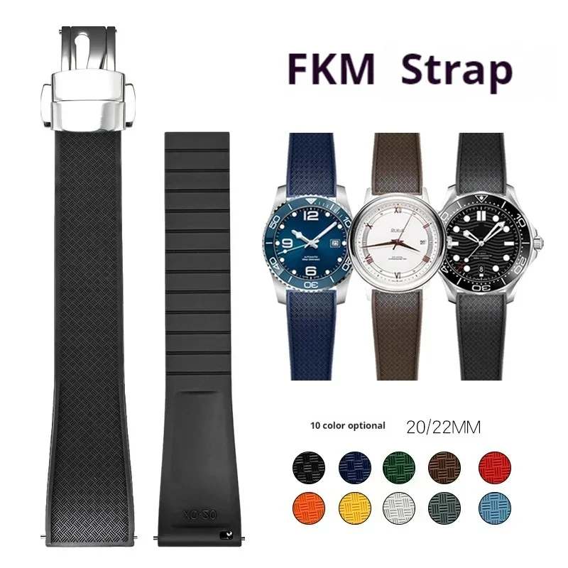 20mm 22mm FKM Armband für Omeg – Fkm Rubber Dive Watch Strap 20Mm Bewertung und Preis