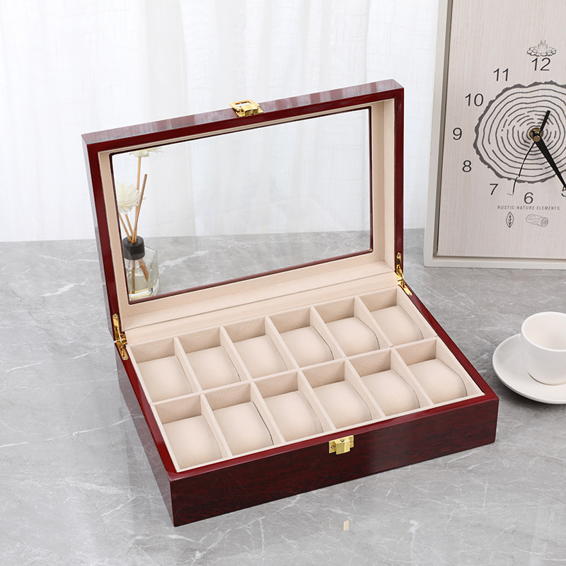 Luxus 2/3/5/6/10/12 Slots Uhr  – Watch Display Case Glass Top 12 Slots Bewertung und Preis