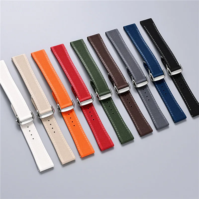 20mm 21mm 22mm FKM Faltschließ – Fkm Rubber Dive Watch Strap 20Mm Bewertung und Preis