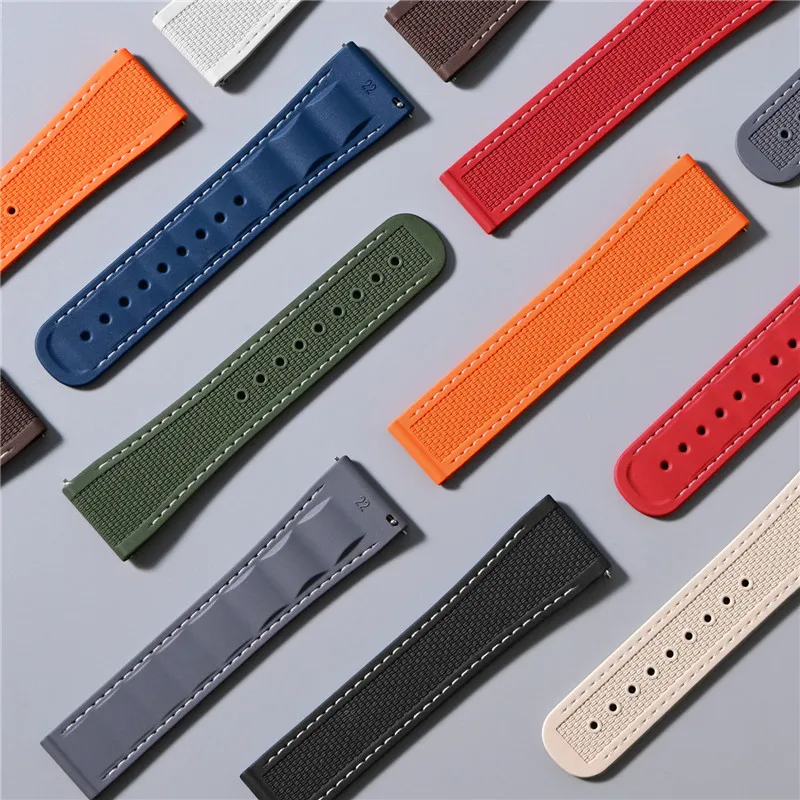 20mm 21mm 22mm FKM Faltschließ – Fkm Rubber Dive Watch Strap 20Mm Bewertung und Preis