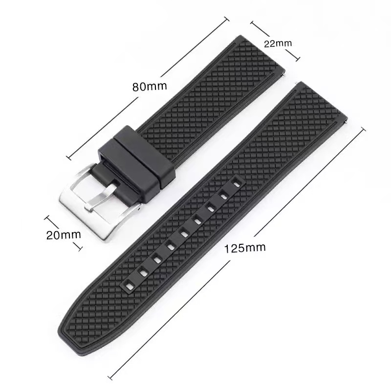 Für Omega Seiko 18mm 20mm 22mm – Fkm Rubber Dive Watch Strap 20Mm Bewertung und Preis
