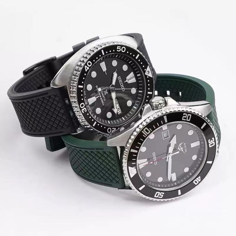 Für Omega Seiko 18mm 20mm 22mm – Fkm Rubber Dive Watch Strap 20Mm Bewertung und Preis