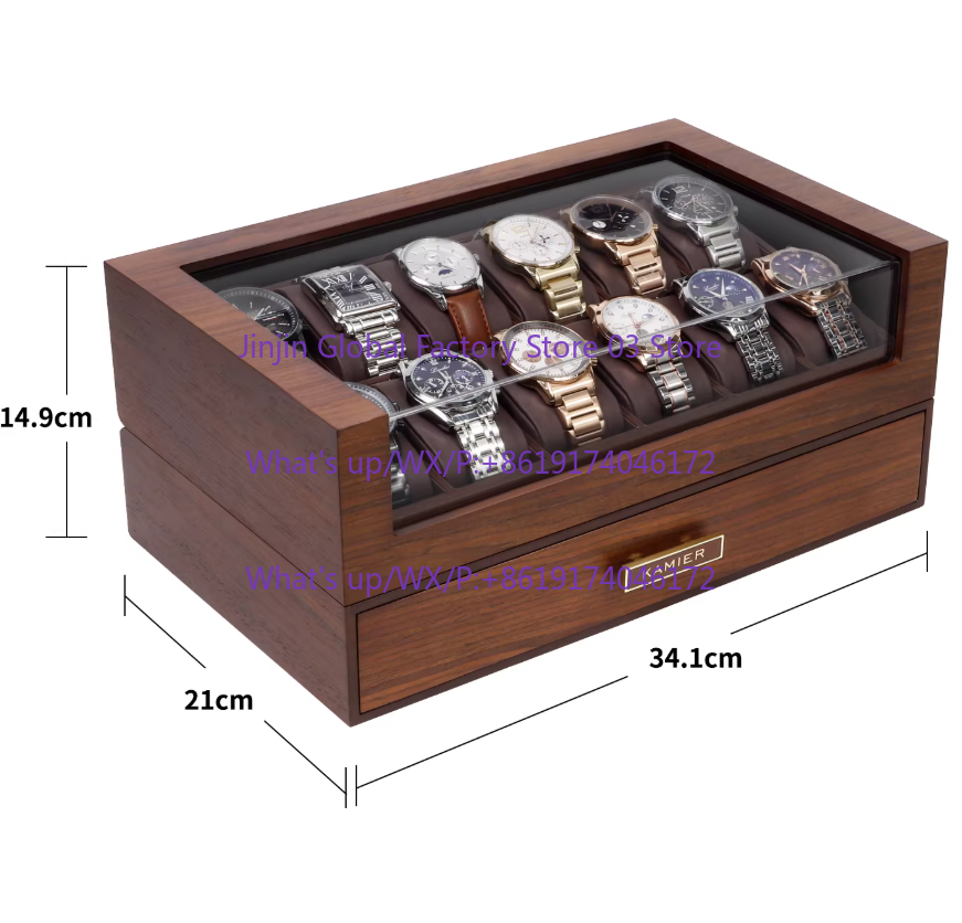 12-Fächer Holz-Uhrenbox mit Gl – Watch Display Case Glass Top 12 Slots Bewertung und Preis