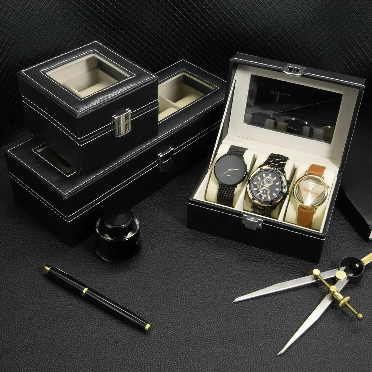 PU-Leder Uhrenbox mit 2/3/4/5/ – Watch Display Case Glass Top 12 Slots Bewertung und Preis