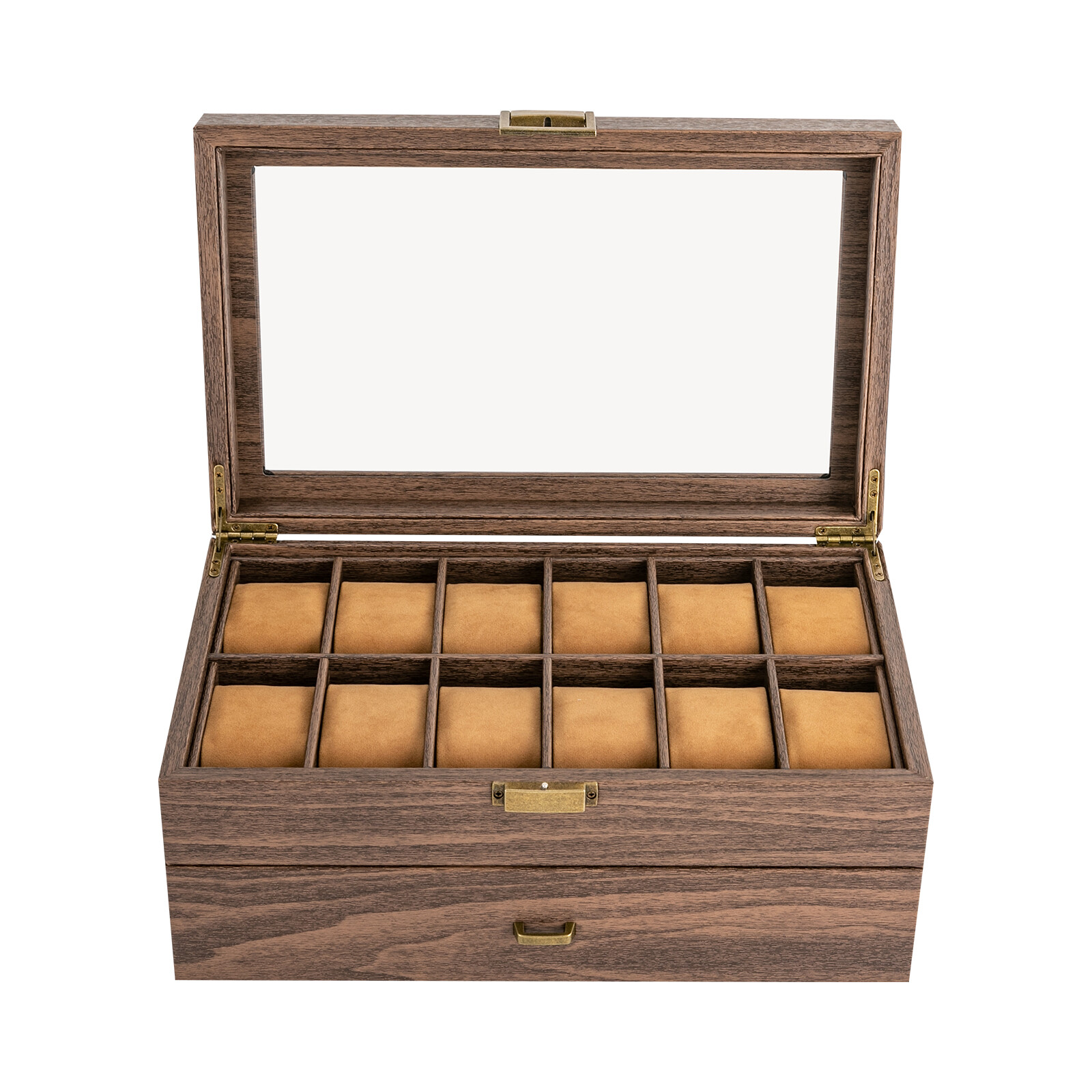 24-Fächer Uhrenbox Uhrenkoffer – Watch Display Case Glass Top 12 Slots Bewertung und Preis