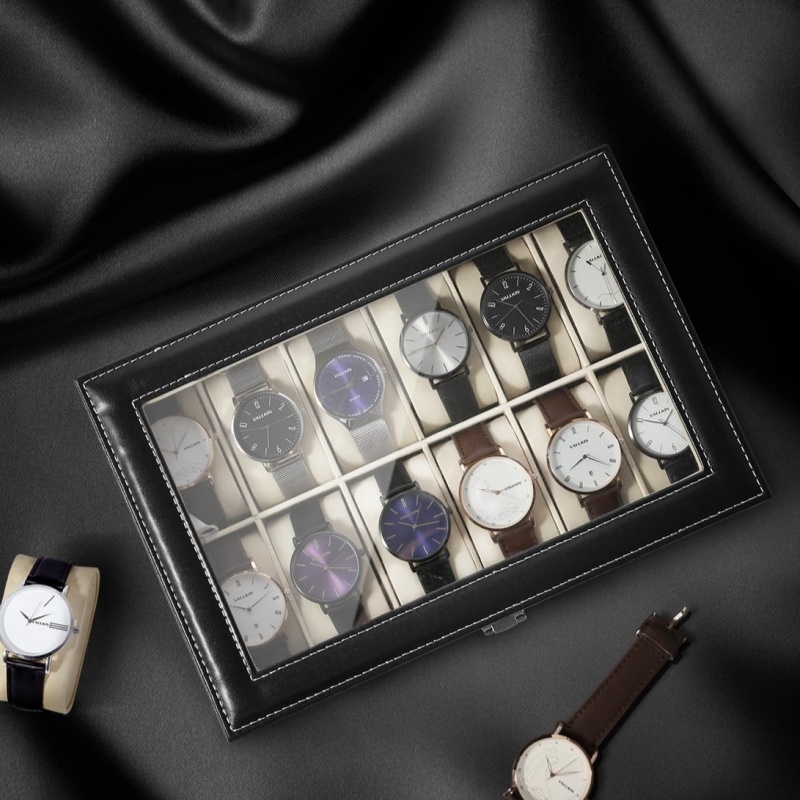 2/3/6/10/12 Slot PU Leder Uhr  – Watch Display Case Glass Top 12 Slots Bewertung und Preis