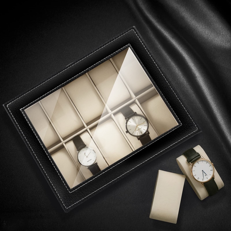 2/3/6/10/12 Slot PU Leder Uhr  – Watch Display Case Glass Top 12 Slots Bewertung und Preis