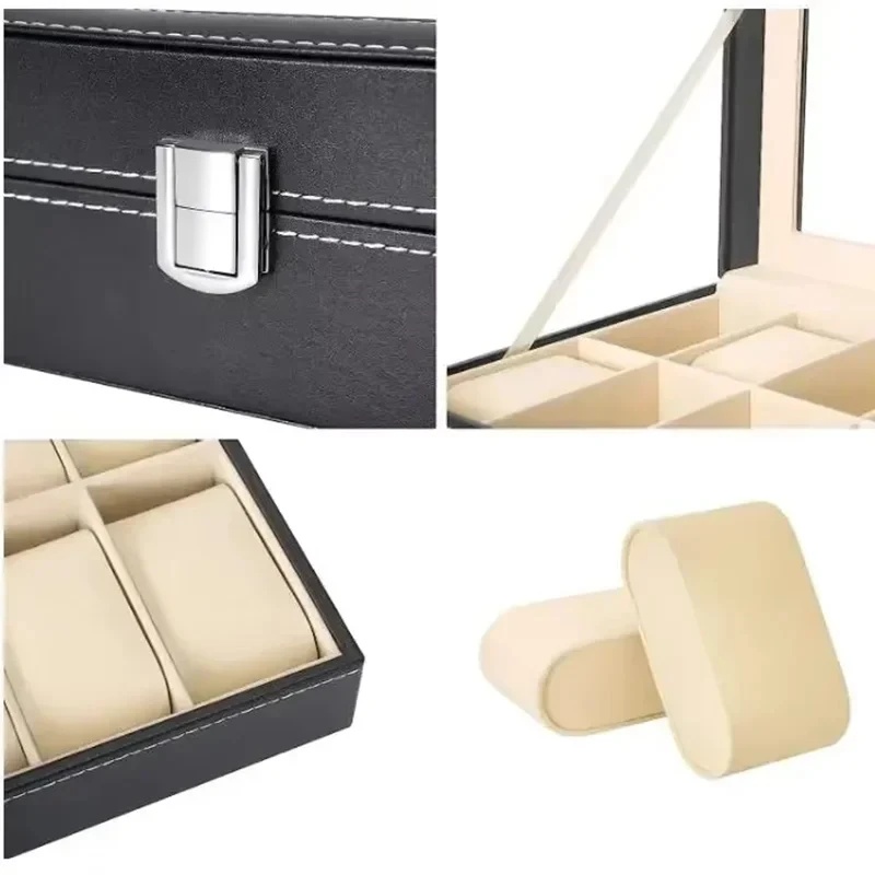Uhrenbox aus PU-Leder mit Glas – Watch Display Case Glass Top 12 Slots Bewertung und Preis