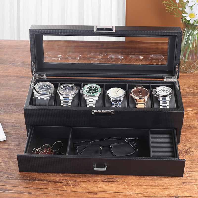 Heißer Verkauf: Uhrenbox aus P – Watch Display Case Glass Top 12 Slots Bewertung und Preis