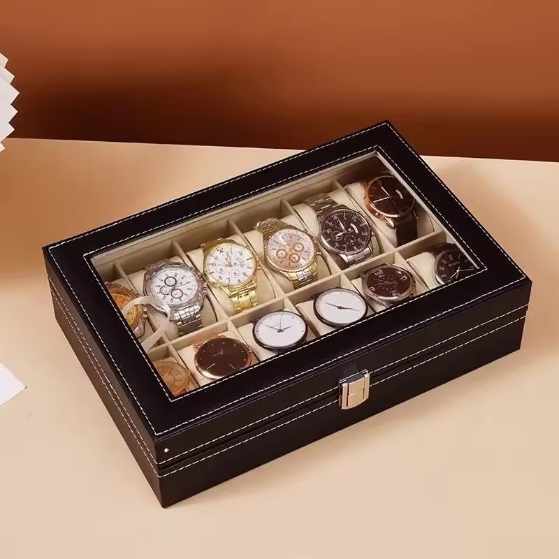 2/3/6/10/12 Slot PU Leder Uhr  – Watch Display Case Glass Top 12 Slots Bewertung und Preis