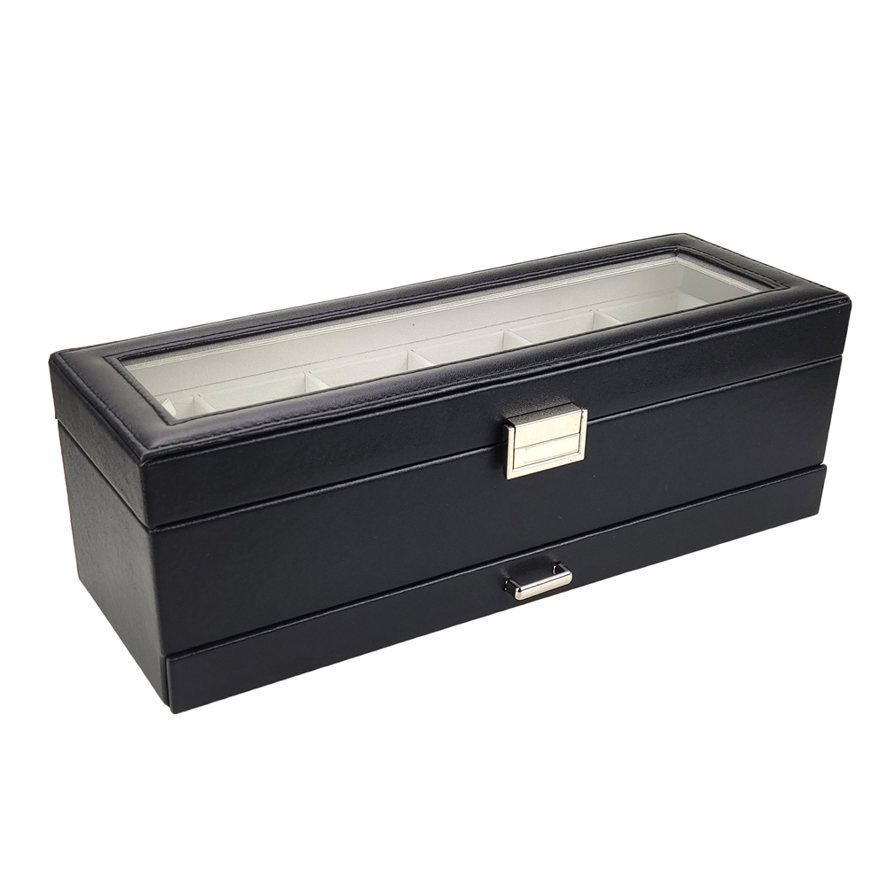 Heißer Verkauf PU-Leder Uhrenb – Watch Display Case Glass Top 12 Slots Bewertung und Preis