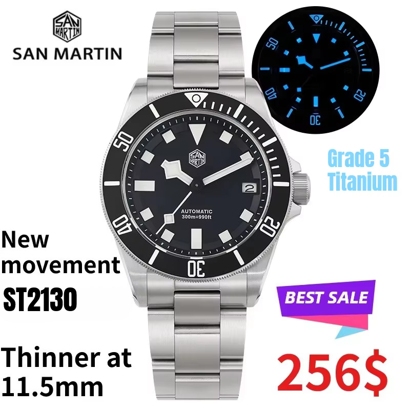 San Martin SN0121T Titan-Tauch – Titanium Automatic Watch 300M Sapphire Bewertung und Preis