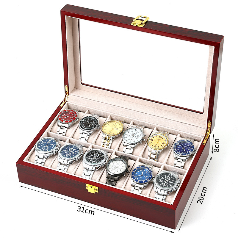 Holz 2/3/5/6/10/12 Slots Uhr B – Watch Display Case Glass Top 12 Slots Bewertung und Preis