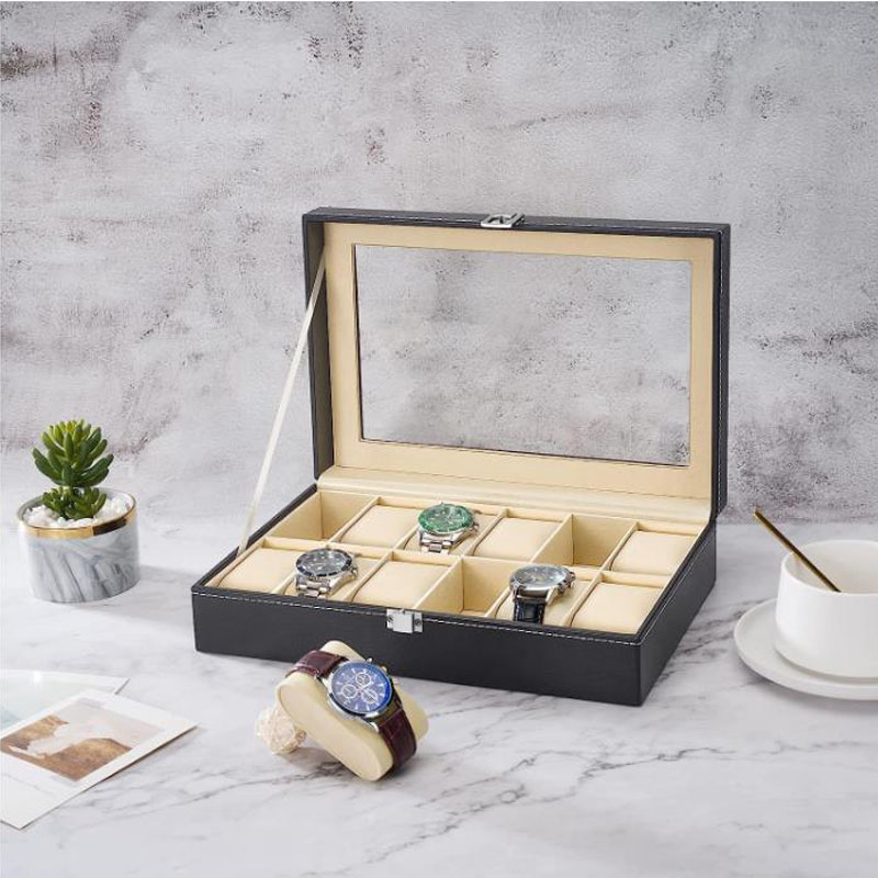 12-Fächer-Uhrenbox aus PU-Lede – Watch Display Case Glass Top 12 Slots Bewertung und Preis