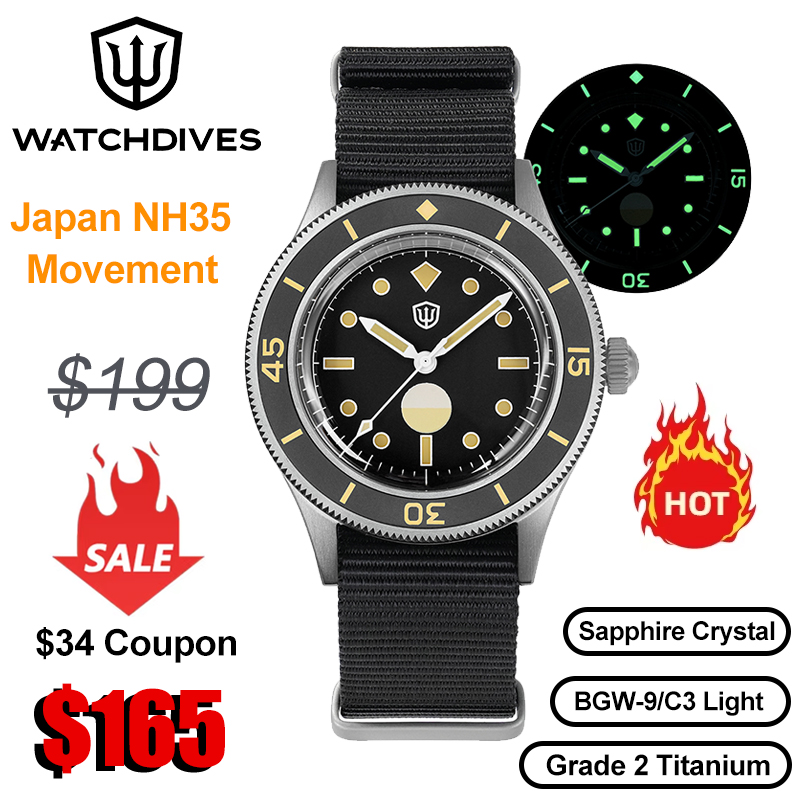 Watchdives WD50Ti Titan-Uhrwer – Titanium Automatic Watch 300M Sapphire Bewertung und Preis